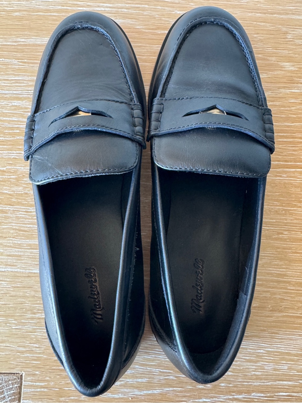 NWOB MADEWELL Women's The Grayson Penny Loafer True Black Leather Size 9.5 NX647 - Picture 5 of 15
